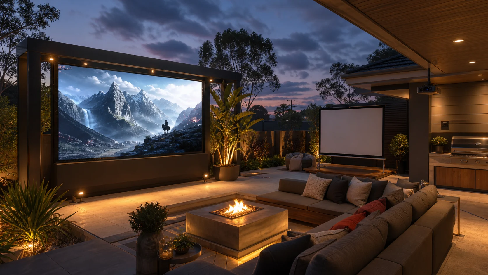 Outdoor LED wall compared with projector setup